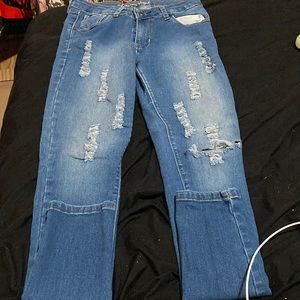 Light blue, ripped jeans, skinny jeans